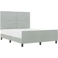 vidaXL Boxspringbed met hoofdeinde, lichtgrijs, 160 x 200 cm, fluweel