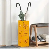 vidaXL Regen Paraplu Stand Mosterdgeel 15,5 x 15,5 x 49 cm Staal