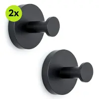 XIVADA Handdoekhaakjes Giro - Inclusief montageset - Zwart - 2 stuks
