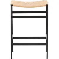 QUVIO Riva Barkruk 2-pack - Scandinavisch design - Zwart/Nature