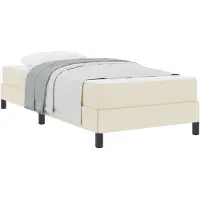 vidaXL Bedframe met matras Crème 90 x 200 cm Stof