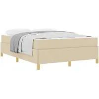 vidaXL Bedframe Crème 140 x 190 cm Stof