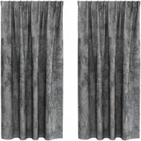 vidaXL Velvet Gordijnen met gordijnen 2 pcs Grijs 175 x 140 cm Fluweel