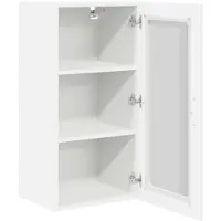 vidaXL Wandglas Kasten PORTO 2 pcs Wit Bewerkt hout