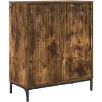 vidaXL Dressoir Rook Eiken 69,5 x 33 x 82 cm Bewerkt hout