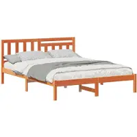 vidaXL Bedframe Wasbruin 140 x 200 cm Massief grenenhout