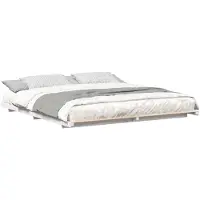vidaXL Bedframe Wit 200 x 220 cm Massief grenenhout