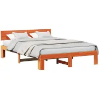 vidaXL Bedframe Wasbruin 150 x 200 cm Massief grenenhout