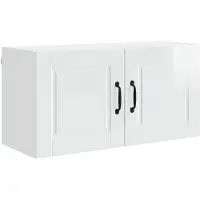 vidaXL Wandkast PORTO Hoogglans wit 80 x 31 x 40 cm Bewerkt hout
