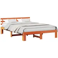 vidaXL Bedframe Wasbruin 140 x 200 cm Massief grenenhout