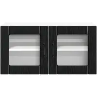 vidaXL Wandkast met glazen deuren, model LUCCA, zwart eiken, 80 x 31 x 40 cm