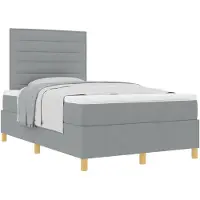 vidaXL Boxspring bed met matras Lichtgrijs 120 x 200 cm Stof