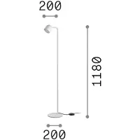Ideal Lux Vloerlamp Dodo, dimbaar, wit / opaal, Woon-/ Eetkamer, metaal, Modern, vloerlamp