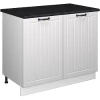 Vicco Wastafelkast Fame-Line, Wit Landhuis/Wit, 100 cm, WB Antraciet