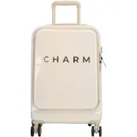 Charm London Capetown Handbagage Spinner 55 cm - 42 liter - met 15.6" laptop-voorvak - 55x35x22 cm - beige