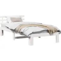 vidaXL Bedframe met hoofdeinde Wit 100 x 200 cm Massief grenenhout