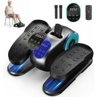 Merach Mini Elliptische Crosstrainer & Stepper - Compacte Desk Bike met 12 Snelheden & LCD-Display - Ruimtebesparende Beentrainer & Stoelfiets voor Thuis en Kantoor - Blauw