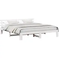 vidaXL Bedframe met hoofdeinde Wit 180 x 200 cm Massief grenenhout