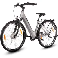 SAXONETTE Comfort Plus 5.0 E-Bike 28 Inch - 468Wh Intube Accu - 95% Voorgemonteerd - Shimano Nexus 7 - Lage Instap - Verende Voorvork - Zilvergrijs