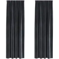 vidaXL Verduisterende gordijnen 2 pcs Donkergrijs 140 x 260 cm Fluweel