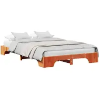 vidaXL Bedframe Wasbruin 120 x 200 cm Massief grenenhout