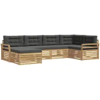 vidaXL Buiten bank set 6 st Wit en antracietkleurig Polyester