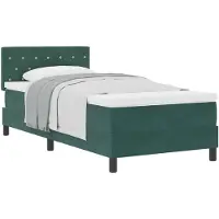 vidaXL Boxspring bed met matras Donkergroen 90 x 190 cm Fluweel