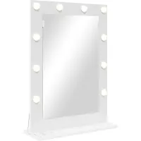 vidaXL Make-up Spiegel Wit 70 x 50 x 18 cm Glas en samengesteld hout