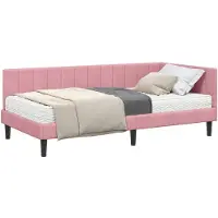 vidaXL Hoekbed met matras en hoofdeinde, 2 stuks, grijs, fluweel