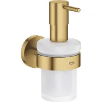 GROHE Start Zeepdispenser met Houder – Wandmontage – Glas & Metaal – 160 ml – Geborsteld Cool Sunrise