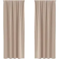 vidaXL Blackout Gordijnen met Ringen 2 pcs Taupe 260 x 140 cm