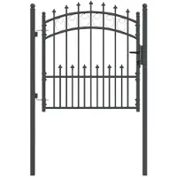 vidaXL Hekpoort met spijkers EMMEN 100 x 100 cm Poedercoated staal