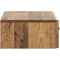 vidaXL Wandgemonteerde Zijtafel Oud hout 59 x 34,5 x 17 cm