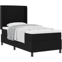 vidaXL Boxspring bed met kussen met hoofdeinde Zwart 200 x 90 cm Stof