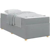 vidaXL Bedframe met matras Lichtgrijs 100 x 200 cm Stof
