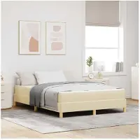 vidaXL Boxspring bed met matras Crème 140 x 190 cm Stof