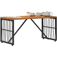 vidaXL Buitenmeubel tafel, zwart, 80 x 40 x 40 cm, staal en polyrotan