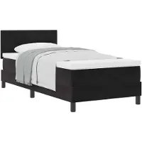vidaXL Boxspring bed met hoofdeinde Zwart 90 x 190 cm Fluweel