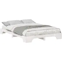 vidaXL Bedframe Wit 140 x 210 cm Massief grenenhout