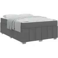 vidaXL Bedframe met matras Donkergrijs 140 x 200 cm Stof