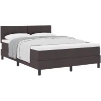 vidaXL Boxspring bed met hoofdeinde Donkerbruin 140 x 190 cm Stof