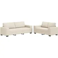 vidaXL Bank 2 st Beige Linnenmix Stoffen