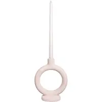 QUVIO Ronde kaarsenhouder - Rond - Keramiek - Gebroken wit – Groot