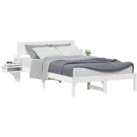 vidaXL Bedframe met hoofdeinde Wit 140 x 190 cm Massief grenenhout