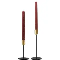 QUVIO Kandelaars - Set van 2 - Metaal - Zwart en goud
