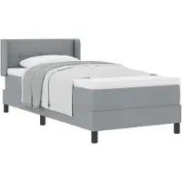 vidaXL Boxspring bed met hoofdeinde Lichtgrijs 200 x 90 cm Stof
