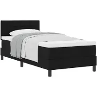 vidaXL Boxspring bed met hoofdeinde Zwart 90 x 190 cm Stof