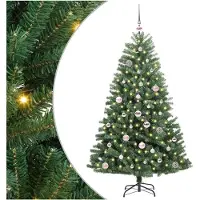 vidaXL Kunstmatige Hinged Kerstboom Groen 150 cm PVC en Metalen