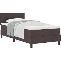 vidaXL Boxspring bed met hoofdeinde Donkerbruin 90 x 200 cm Stof