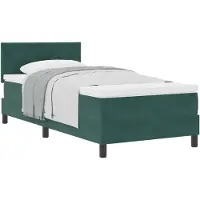 vidaXL Boxspringbed met hoofdeinde, donkergroen, 90 x 200 cm, fluweel